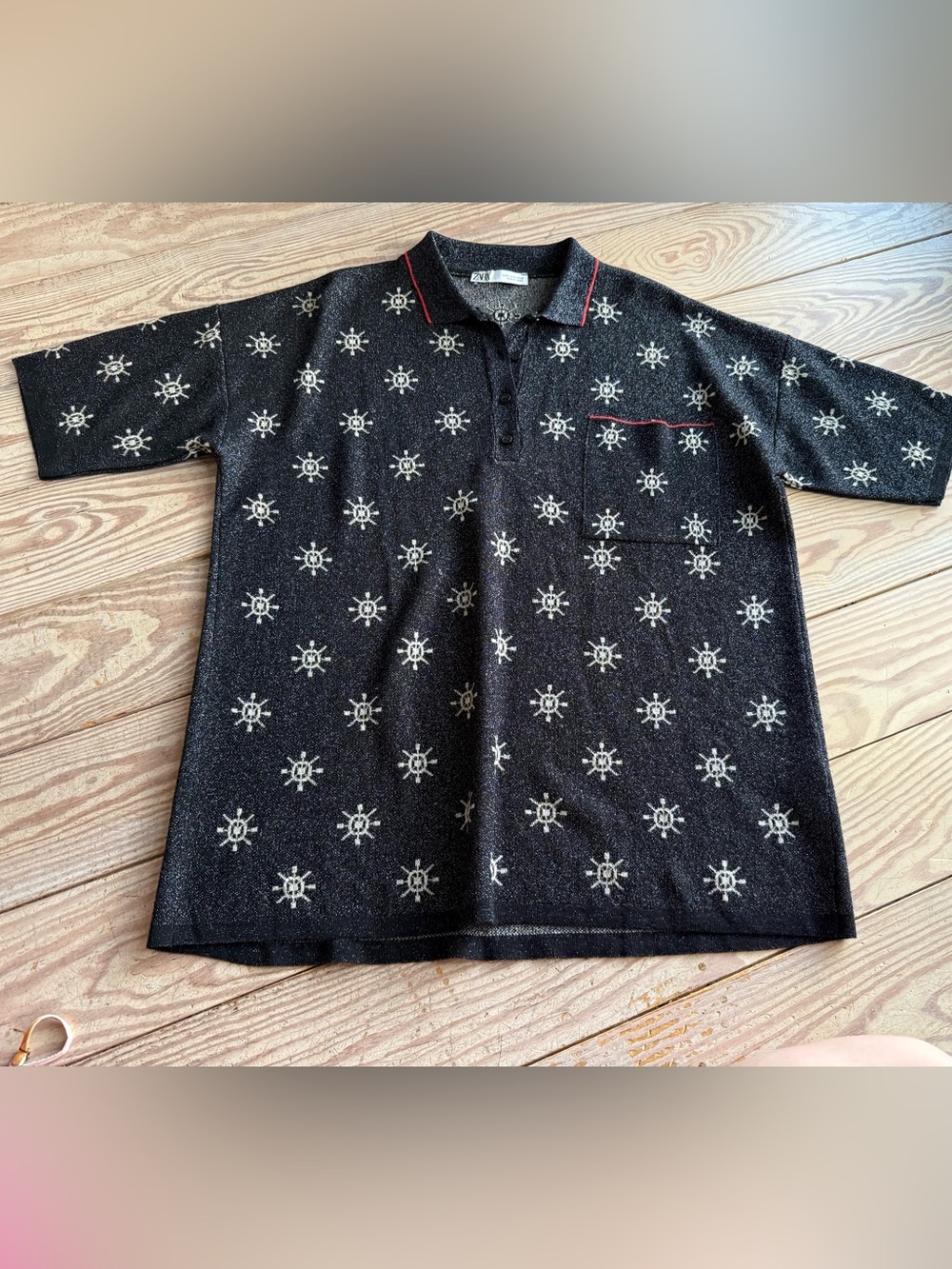 Zara Knit Polo Shirt size m